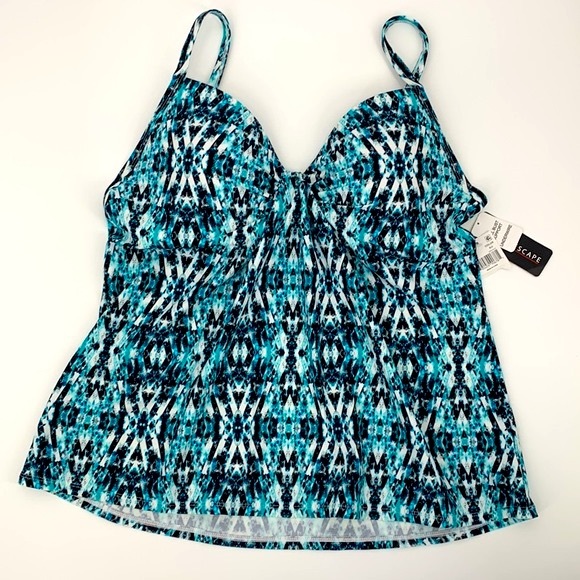 NWT Island Escape Zuma Beach Scorpio Printed Underwire Tankini Top Size … - Picture 3 of 9